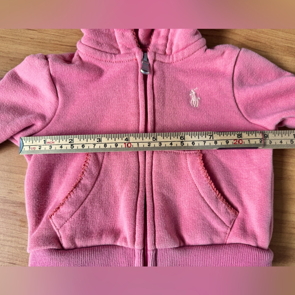 Ralph Lauren Baby Girl Coral Pink Cotton Fleece Hoodie 3mo - Picture 10 of 11